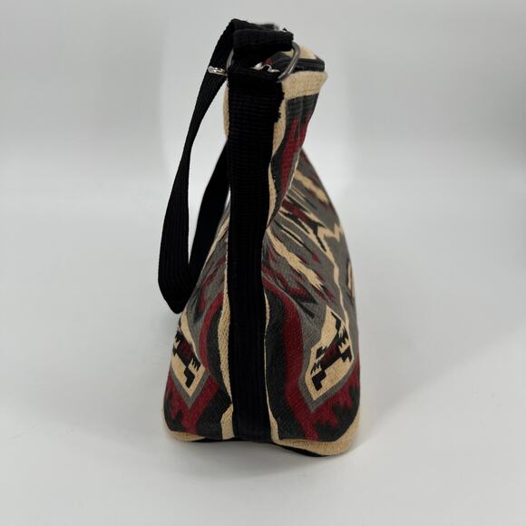 El Paso Saddle Blanket Co Shoulder Bag Aztec Print Woven Cotton Canvas Zip Top - Picture 7 of 9